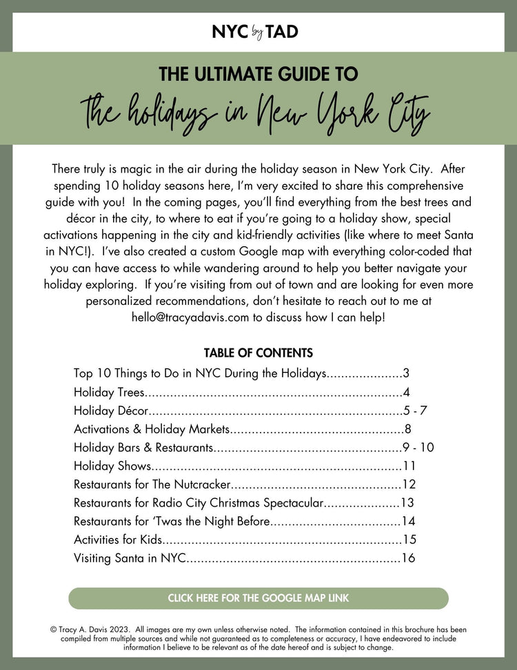 NYC by TAD: The Ultimate Guide to the Holidays in NYC